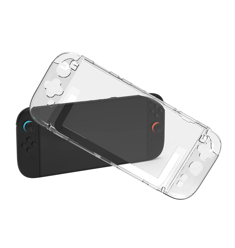JYS JYS-NS2273 Switch2 Split Crystal Case Anti-Scratch Shockproof PC Protective Shell Precision Fit Full Stand Access Clear Protective Cover Gaming Accessories