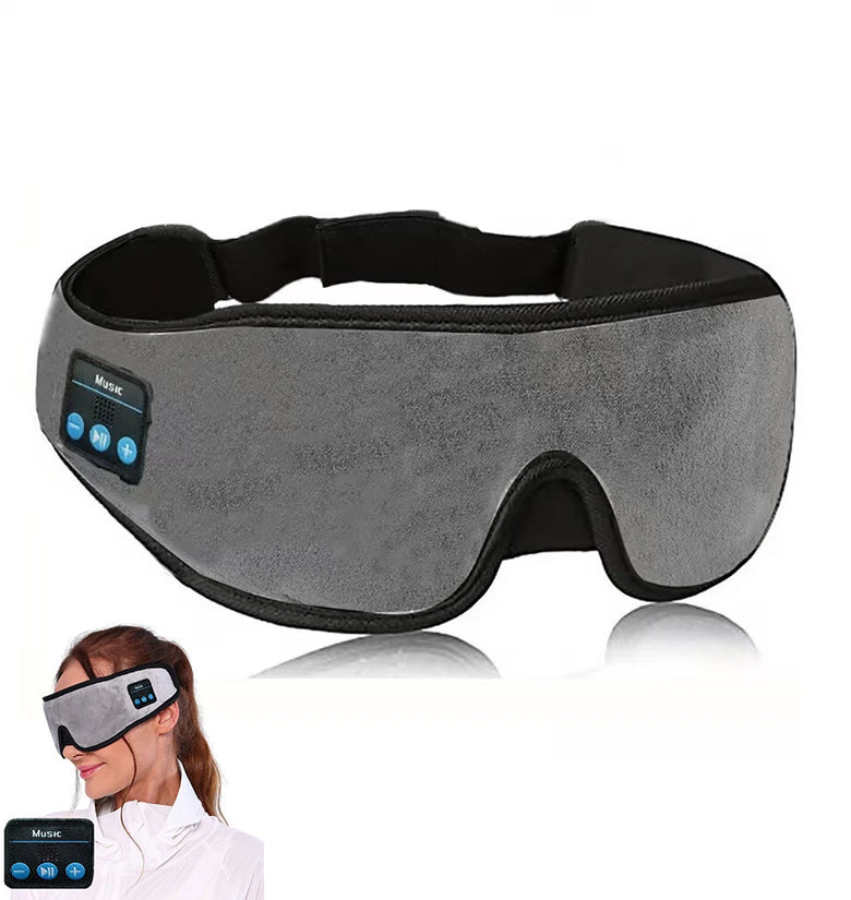 3D Wireless Sleep Mask with Bluetooth 5.2 Type-C Charging Cable Inside Breathable Light-blocking Phone Calls Music Eye Mask for Men Women