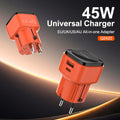[GaN Tech] LDNIO Q2420 45W 2-Port USB PD CHarger USB-A+USB-C PD QC4+/3.0 SCP AFC PPS Fast Charging Wall Charger Adapter Built-in EU/US/UK/AU Universal Plug for iPhone 16 16 Pro 15 14 13 Pro Max for Huawei Mate XT for Xiaomi 15pro