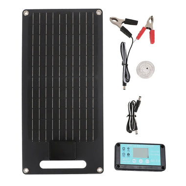 20W Monocrystalline Solar Panel Dual Output 12V 24V Voltage Stabilization IP68 Waterproof USB TYPE C DC Ports for Outdoor Camping and Car Battery Charging