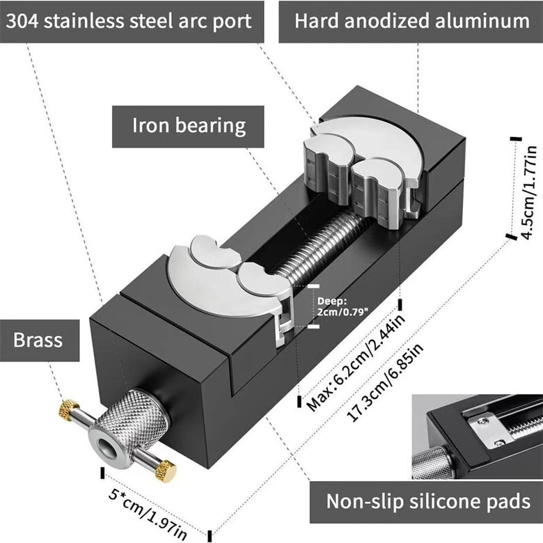 Mini Fractal Vise Jaw Opening 85mm Aluminum Alloy Handle Compact Design High Precision Clamping Industrial Grade Construction Professional Tools