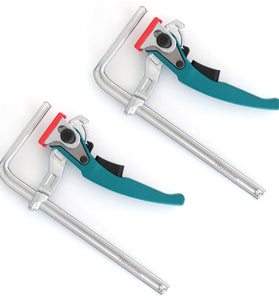 2PCS Aluminum Alloy Quick Ratcheting Table Clamp Rail Clamp for MFT Table and Guide Rail System 60mm Throat Depth 120-300mm Clamping Range for Festool Makita DeWalt Guide Rail