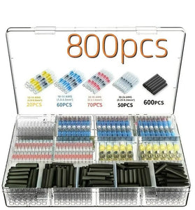 800PCS Waterproof Solder Heat Shrink Seal Sleeve Wire Butt Splice Connectors Kit