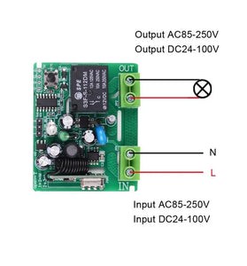 Smart Home AC110V 220V Single1 Channel Remote Controller Receiver Wireless RF Radio Frequency Hall Bedroom Light Switch 433MHz