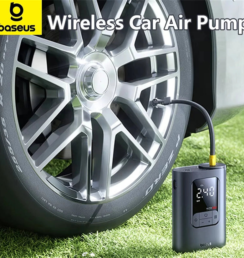Baseus Wireless Car Air Pump LCD Digital Display Electric Tire Inflator Portable Air Compressor for Car Motorcycles Bicycle Ball