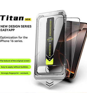 Corning Gorilla Premium Titan Series Tempered Glass with Hard Case Easy Installation HD Screen Film for iPhone 16 16 Plus 16 Pro 16 ProMax Anti-spy Screen Protector