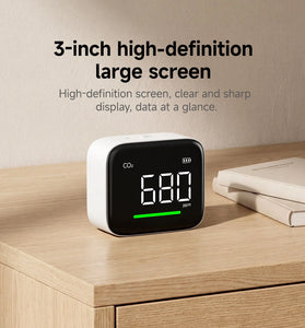 Atuman CF1 Multifunctional Carbon Dioxide Tester CO2 Temperature Humidity Display Clock display 3 inch Screen High Accuracy Type-C Charging 2200mAh Battery