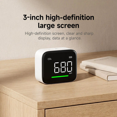 Atuman CF1 Multifunctional Carbon Dioxide Tester CO2 Temperature Humidity Display Clock display 3 inch Screen High Accuracy Type-C Charging 2200mAh Battery