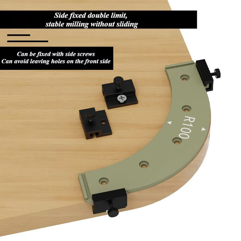 Woodworking Router Arcs Angle Positioning Template R100-300 Corner Jig ...
