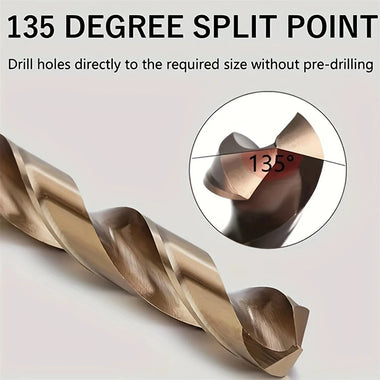 13PCS Tungsten Carbide Metric Drill Bits Set 3/16" to 1/2" for Glass Metal Tile Concrete Professional Masonry Drilling Tools