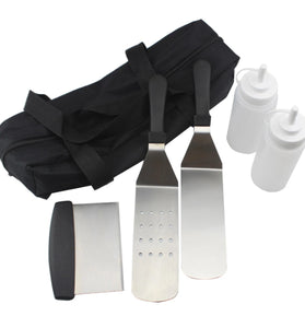 5Pcs Stainless Steel Griddle Cooking Tools Kit for Grill Salad Scraper Chopper Pizza BBQ Baking Kitchen Tools