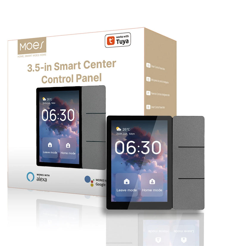 MOES Tuya WiFi 3.5-inch Smart Center Control Touch Panel Central Screen bluetooth Sigmesh Hub Built-in 3 Relays Physical Buttons