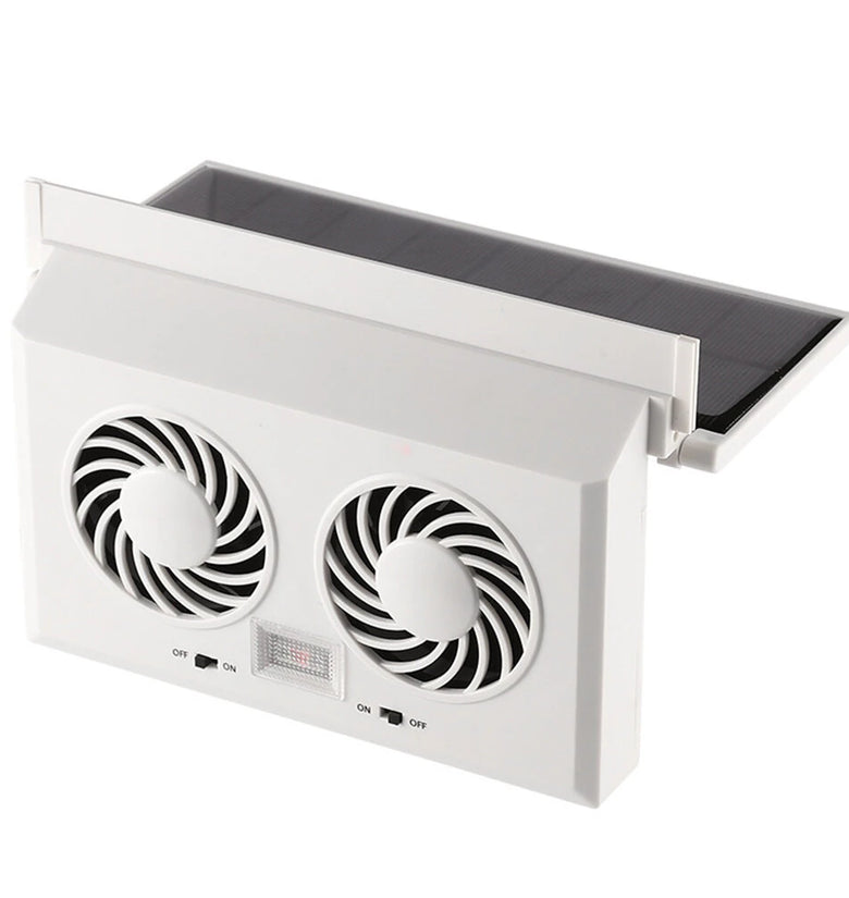 Solar-Powered Light-Controlled Exhaust Fan Dual-fan Car Cooling Powerful Air Circulation for Sedans SUVs Van Trucks