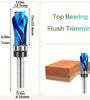 1/4 Inch 6.35mm Shank Compression Flush Trim Router Bit 1/2" Cutting Diameter Top Bearing for MDF Plywood Particle Board