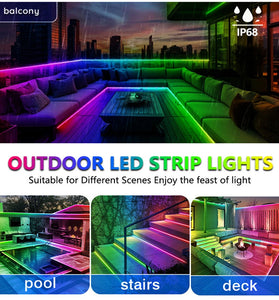 Elfeland 5/10/15m RGBIC Neon LED Strip Light Music Sync DIY Flexible Waterproof IP68 Neon Rope Light for Indoor Outdoor Decor Lighting