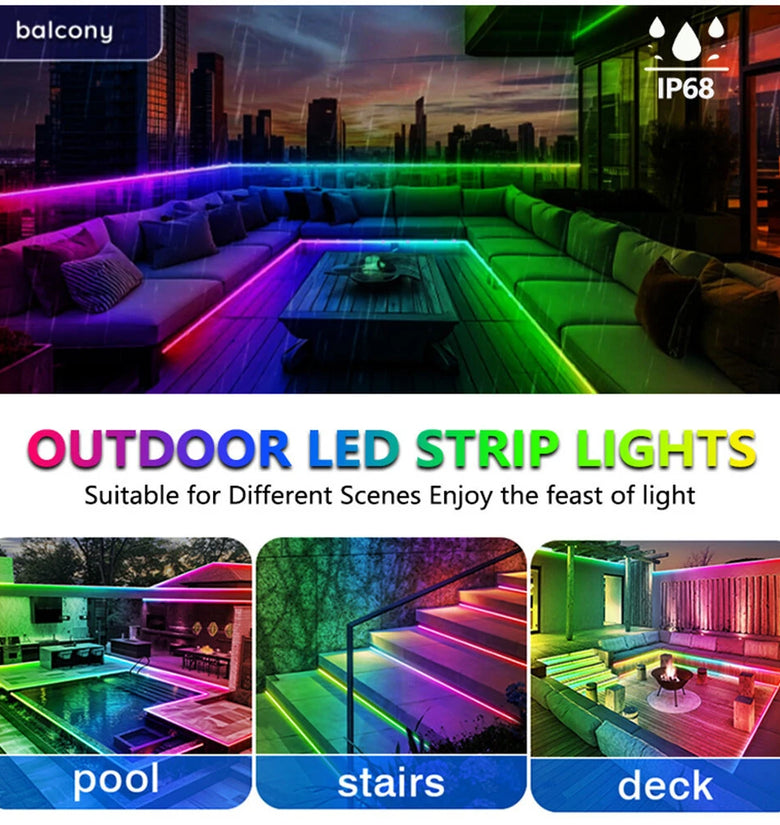 Elfeland 5/10/15m RGBIC Neon LED Strip Light Music Sync DIY Flexible Waterproof IP68 Neon Rope Light for Indoor Outdoor Decor Lighting