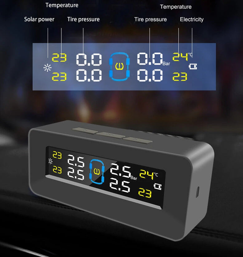 Tire pressure monitor TPMS Tire Pressure Monitoring System Car Tire Pressure Monitoring System Display External Sensor Tire Temperature