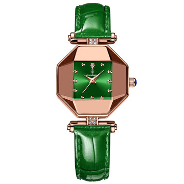 POEDAGAR Women Watches Fashion Luxury Rhinestones Quartz Watch Polygon Pointer Waterproof Ladies Leather Wristwatch