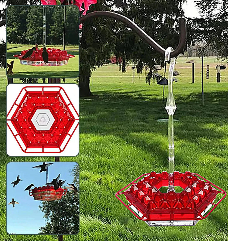 Hand-Blown Hummingbird Feeder Multi-Feed Ports Easy Clean Mount Acrylic Outdoor Hanging Bird Feeder Wind Chimes Design Perfect Gift For Wild Bird Feeder Garden Yard