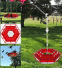 Hand-Blown Hummingbird Feeder Multi-Feed Ports Easy Clean Mount Acrylic Outdoor Hanging Bird Feeder Wind Chimes Design Perfect Gift For Wild Bird Feeder Garden Yard