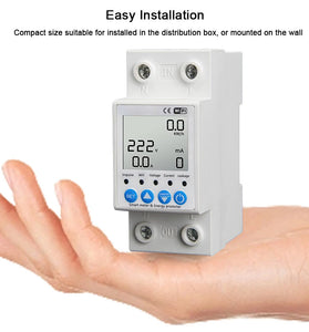 Tuya WiFi 63A Intelligent Leakage Protecting Switch Current Voltage Monitoring Circuit Breaker Timer Power Meter APP Control Work with Alexa Google Assistant