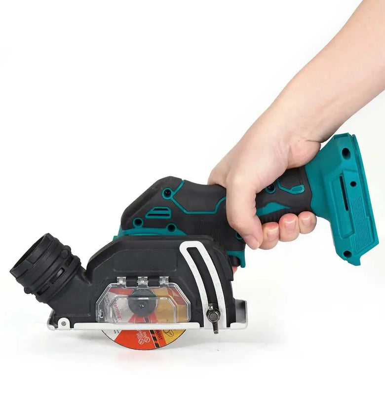 Electric Compact Circular Saw Brushless Cordless Wood Tile Metal Cutting Machine with 2pcs Saw Blades for 18V Battery