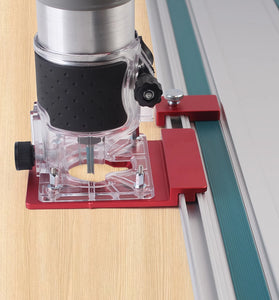 Aluminum Alloy Router Guide Rail Adapter Straight Line Milling Groove Compatible With Most Router Models Precision Routing Tool With Limiter And Rail Stop
