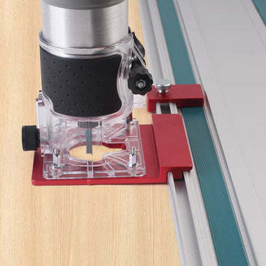 Aluminum Alloy Router Guide Rail Adapter Straight Line Milling Groove Compatible With Most Router Models Precision Routing Tool With Limiter And Rail Stop