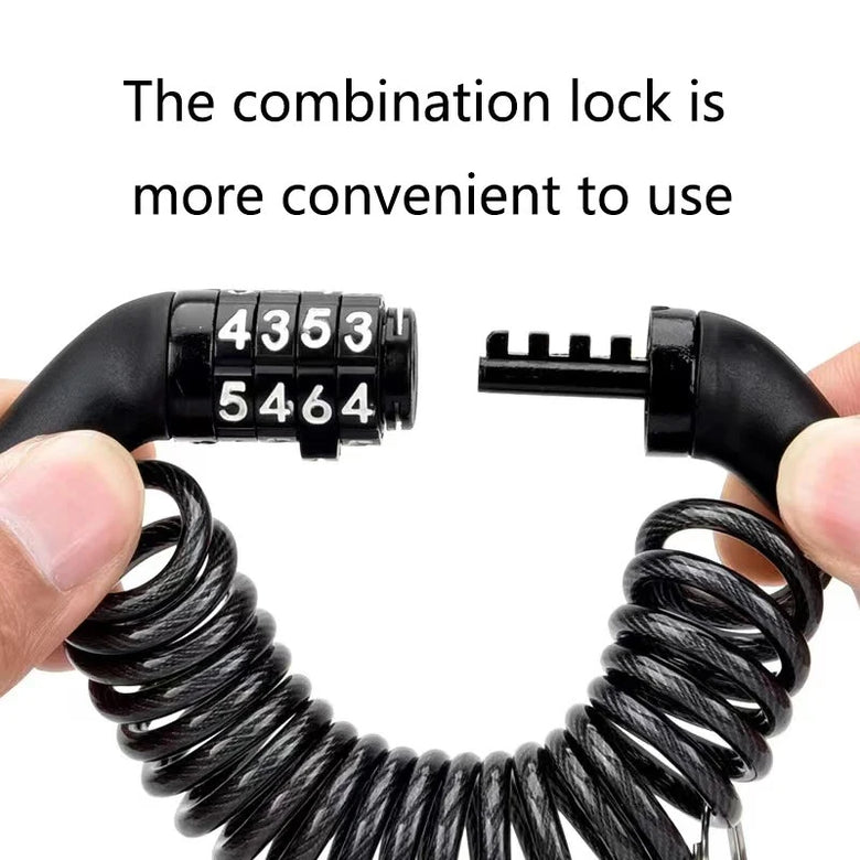 Password Motorcycle Security Helmet Wire Lock Portable Anti-theft Mtb Electric Road Bike Bicycle Locks