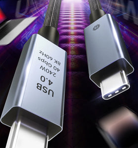 5A PD240W Type-C to Type-C USB4 Cable Compatible with Thunderbolt3 Support 8K@60Hz 40Gbps High Speed 0.5M/1M Long for Tablet Laptop TV Monitor