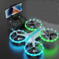 4DRC V33S WiFi FPV with HD Dual Camera Optical Flow Positioning Stunt Tumbling Colorful LED Lights Brushless Grid Full Protection Child Gift RC Toys Drone Quadcopter RTF