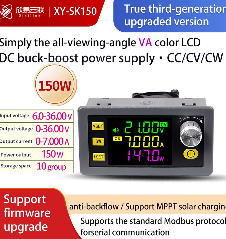 Sinilink XY-SK150 DC Adjustable Power Supply 6-36V 0-7A 150W Buck Boost Converter Constant Voltage Current Solar Charging Module MPPT