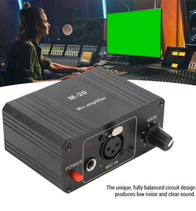 High Gain 48V Microphone Preamp Low Noise XLR Output Balanced Amplifier Compact Design for Dynamic and Condenser Mic Professional Audio