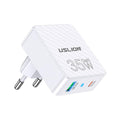 [GaN Tech] USLION BK306 PD35W 2-Port USB PD Charger USB-A+USB-C PD3.0 QC3.0 PPS AFC SCP SSCP Fast Charging Wall Charger Adapter EU Plug for iPhone 15 14 13 for Huawei Mate60 Pro for Samsung Galaxy Z Flip4 for Xiaomi 13pro
