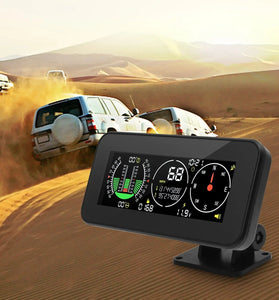 Car Head Up Display Digital Speed Slope Meter Inclinometer With GPS Speedometer Compass Real Time Measurement