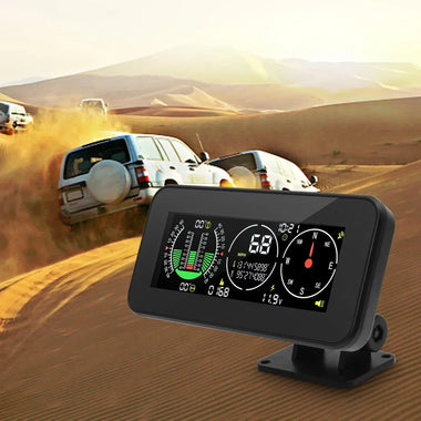 Car Head Up Display Digital Speed Slope Meter Inclinometer With GPS Speedometer Compass Real Time Measurement