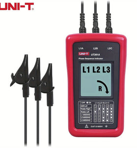 UNI-T UT261A 3 Phase Sequence Tester AC Phase Rotation Meter Voltage Range 40V- 690V LCD Display IEC Safety Standard CAT III 600V Electrical Testing Tool