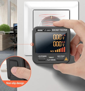BSIDE ZT-E8 LCD Socket Tester Color Screen Voltage Outlet Tester Auto Electric Circuit Polarity Wall Plug Switch