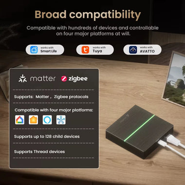 Tuya Zigbe Smart Wired Matter Gateway Hub Matter Smart Home Bridge Remote Controller Works with HomeKit,Siri,Google Home,Alexa