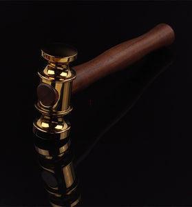 Brass Hammers Solid Mirror Polished Commencement Starting Hammer Wooden Handle Leather Craft Workshop DIY Tool