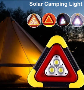 Solar Emergency Triangle Warning Light Safety Emergency Car Warning Frame Traffic Warning Sign Car Tripod Solar Reflective Triangle Emergency Light Warning