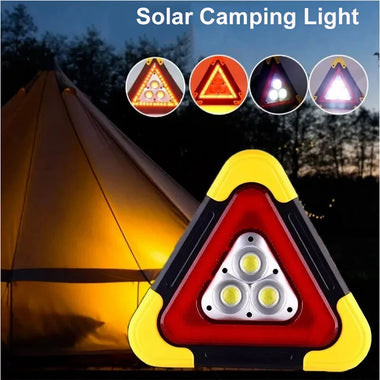Solar Emergency Triangle Warning Light Safety Emergency Car Warning Frame Traffic Warning Sign Car Tripod Solar Reflective Triangle Emergency Light Warning