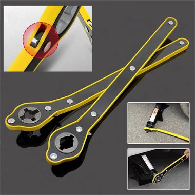 Jack Ratchet Wrench Dual Interface Design High Strength Steel Anti Rust Portable Labor Saving Tool