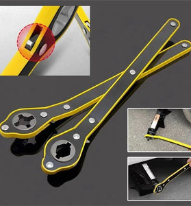 Jack Ratchet Wrench Dual Interface Design High Strength Steel Anti Rust Portable Labor Saving Tool