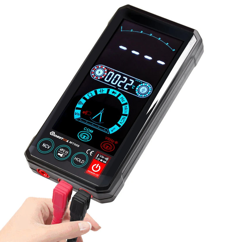 MUSTOOL MT009 4.4-Inch Touch Screen Smart True RMS Digital Multimeter Automatic Measurement with VFC Fuctiuon Current Voltage Test 6000 Counts Dispaly