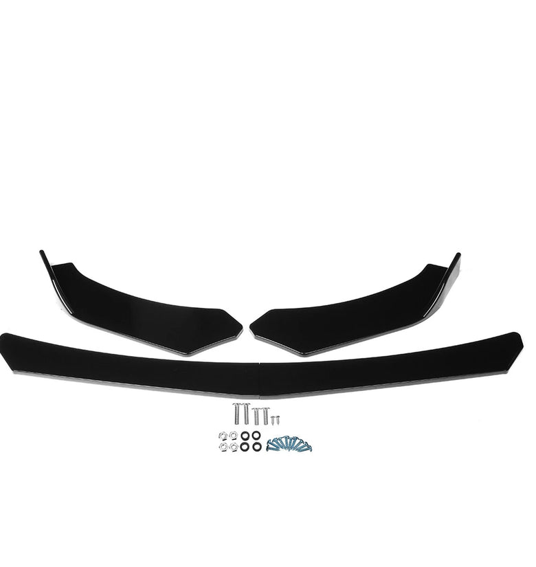 4PCS Black Front Lip Chin Bumper Spoilers Body Kits For Car Universal