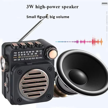 M8 Mini Portable Radio FM AM SW Stereo Pocket Radios Receiver Multifunctional Wireless bluetooth Music Player with LED Flashlight