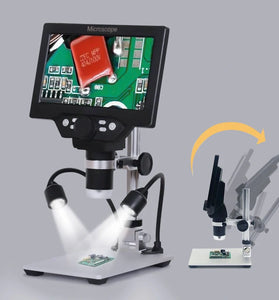 MUSTOOL G1200D Digital Microscope 12MP 7 Inch Large Color Screen Large Base LCD Display 1-1200X Continuous with Light