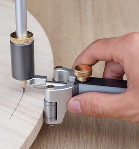 2 In 1 Woodworking Straight Line Linear Arc Scriber Tool with Pencil Scribe Tool Draw Circle Straight Tool