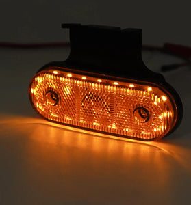 12V/24V 20 LED Side Marker Lights Reflector Lamp Amber With Bracket For Truck Trailer